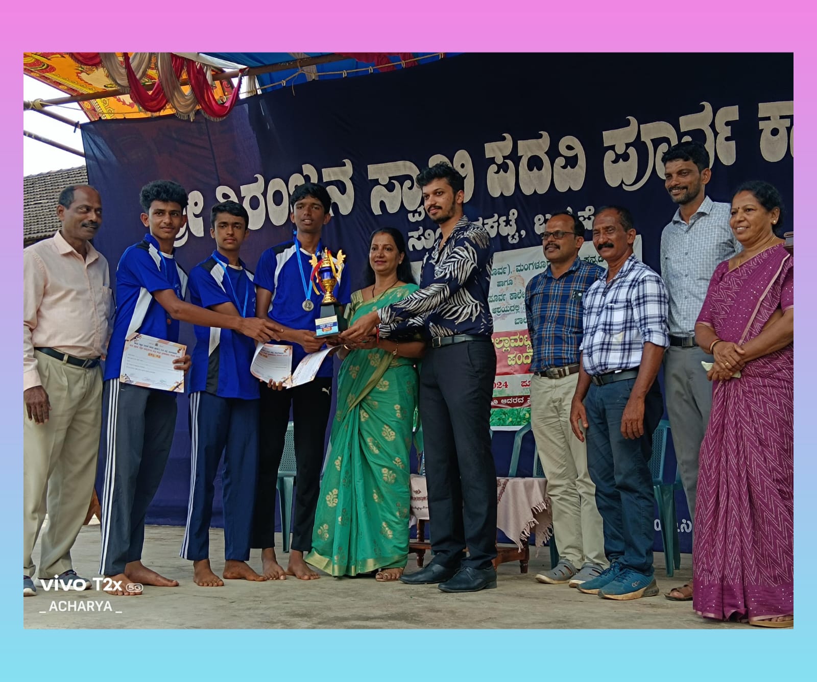 St Philomena P.U. College, Puttur, Wins District Level Tennikoit Tournament